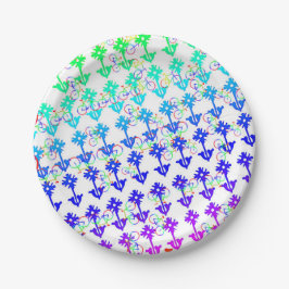 Blume und Bikes Themenpapiertafel Pappteller