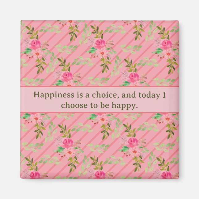 Blume und Blätter-Affirmations-Magnet Magnet (Vorne)