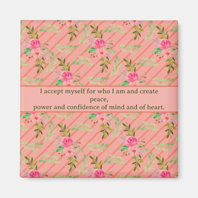 Blume und Blätter-Affirmations-Magnet Magnet (Vorne)