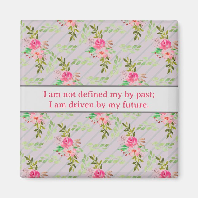 Blume und Blätter-Affirmations-Magnet Magnet (Vorne)