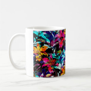 Blume und Blätter Aquarellfarben nahtlos Kaffeetasse