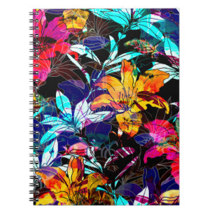 Blume und Blätter Aquarellfarben nahtlos Notizblock