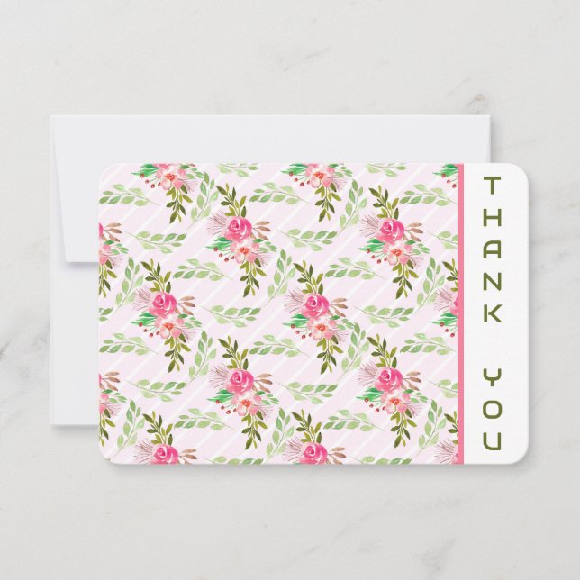 Blume und Blätter Danke Karte (Vorderseite)