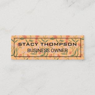 Blume und Blätter Dekoratives Muster Mini Visitenkarte