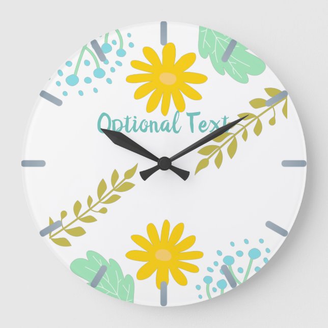 Blume und Blätter für Gemälde Große Wanduhr (Vorderseite)