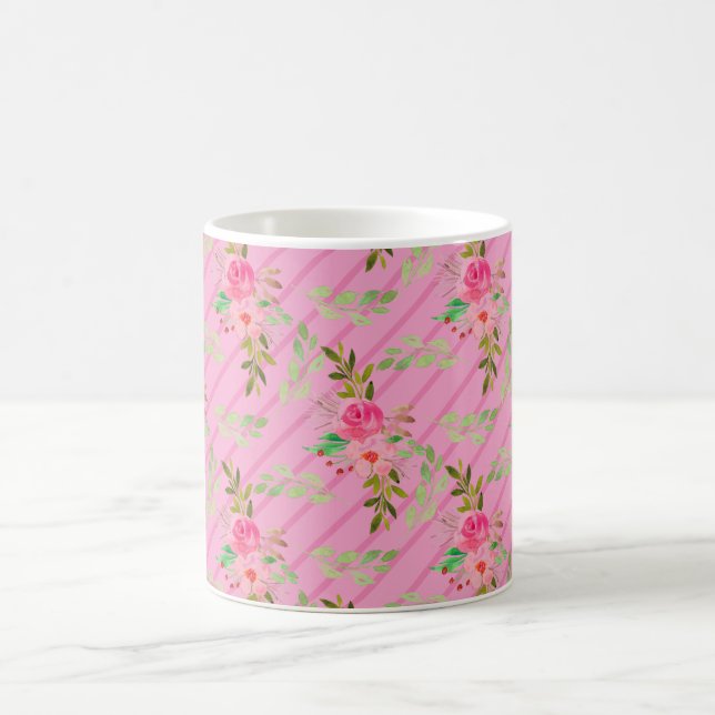 Blume und Blätter Kaffee Tasse (Mittel)