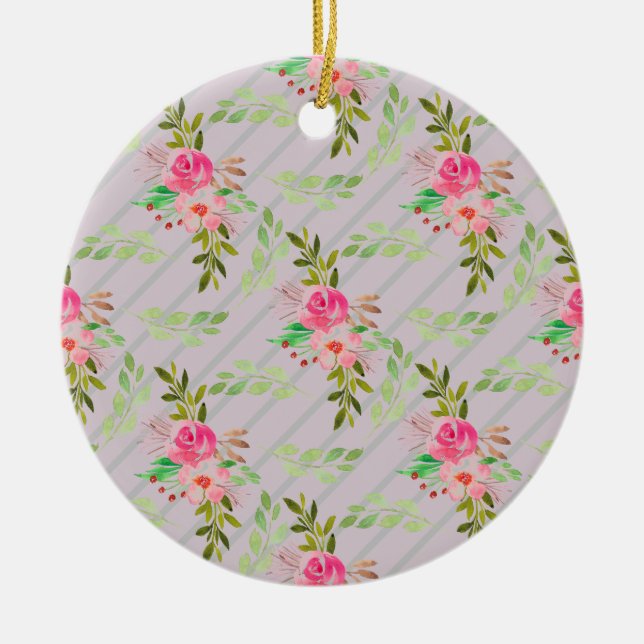 Blume und Blätter Keramik Ornament (Vorne)