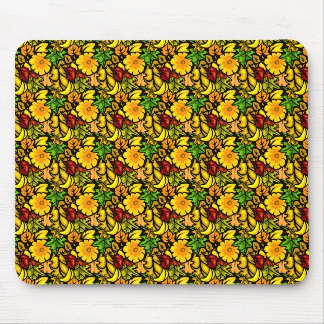 Blume und Blätter Mousepad (Vorne)