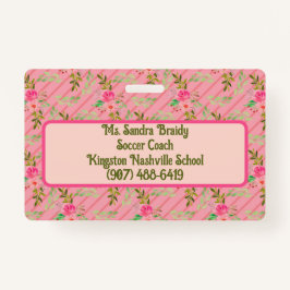 Blume und Blätter Personalisiertes Abzeichen Ausweis