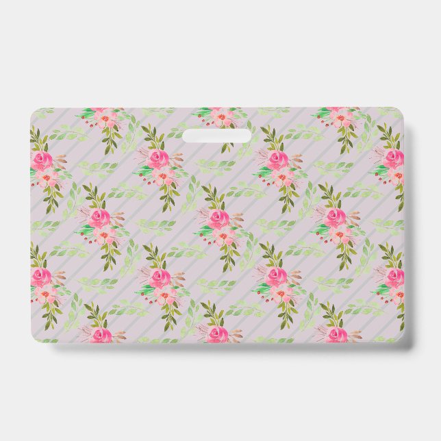 Blume und Blätter Personalisiertes Abzeichen Ausweis (Vorderseite)