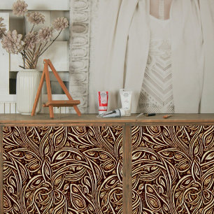 Blume und Blätter Scrolls in Holzdekoupage Seidenpapier