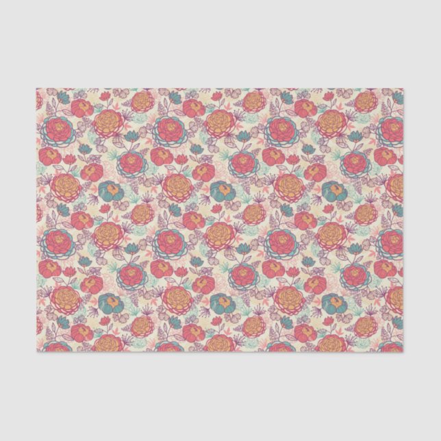 Blume und Blätter Seidenpapier (Vorderseite)