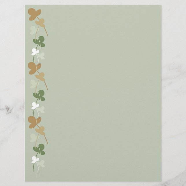 Blume und Blätter sind grün, beige und braun (Vorderseite)