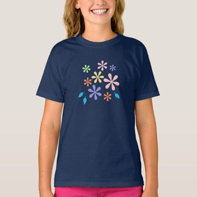 Blume und Blätter T-Shirt (Vorderseite)