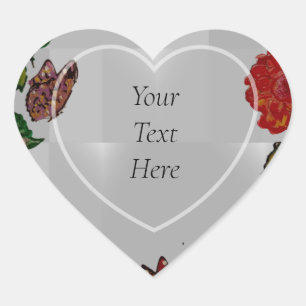 Blume und Blume Herzklammern Herz-Aufkleber