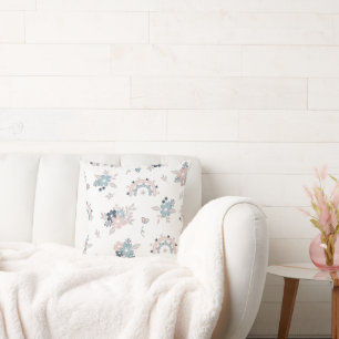 Blume und Boho Nahtloses Muster Kissen