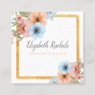 Blume und Boutique für Blumenbeete Hochzeitsplaner Quadratische Visitenkarte