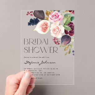 Blume und Brautparty der Wasserfarbe Acryleinladungen
