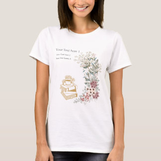 Blume und Buch T-Shirt