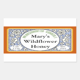 Blume und Buds Honey Jar Rechteckiger Aufkleber