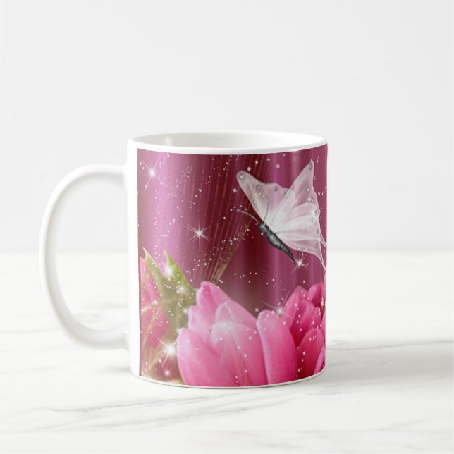 Blume und Butterfly-Kaffee-Cup Kaffeetasse (Links)