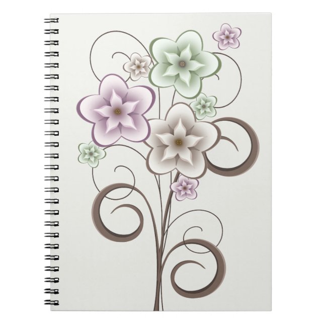 Blume- und Curls-Notebook Notizblock (Vorderseite)