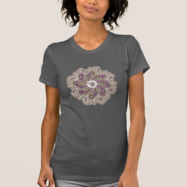 Blume und Denim thorn lila Pflaumenkreis T-Shirt (Vorderseite)