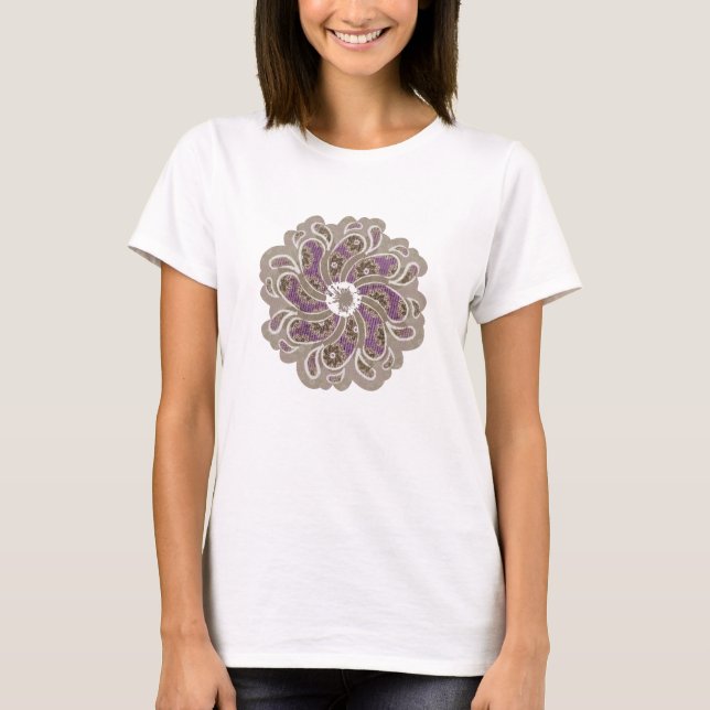 Blume und Denim thorn / lila Pflaumenspitze T-Shirt (Vorderseite)