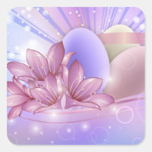 Blume und Eier auf farbenfrohen pastellfarbenen Un