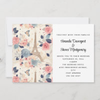 Blume und Eiffelturm Paris Pattern Wedding