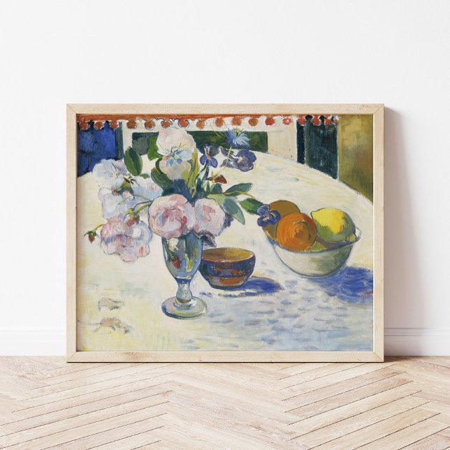 Blume und eine Schüssel Obst | Paul Gauguin Poster (Von Creator hochgeladen)