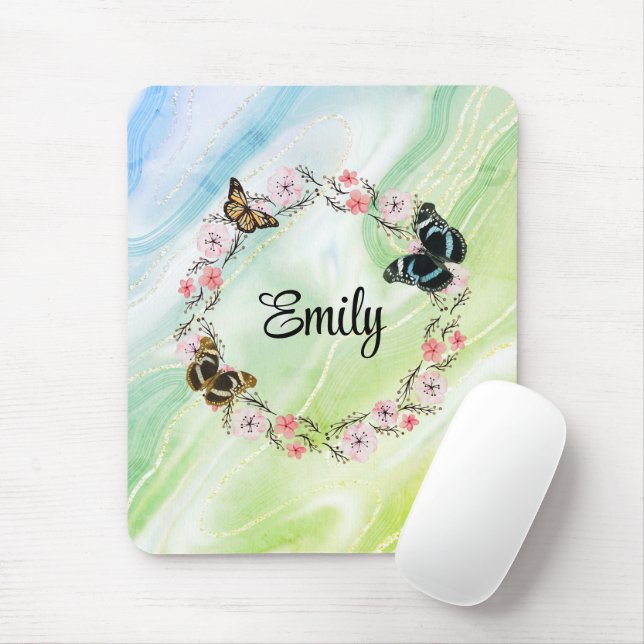 Blume und eleganter Hintergrund Mousepad (Mit Mouse)