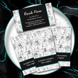 Blume und Faces Haar Stylist Makeup Visitenkarte