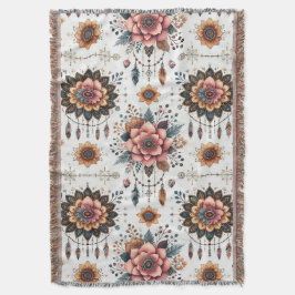 Blume und Federn Decke