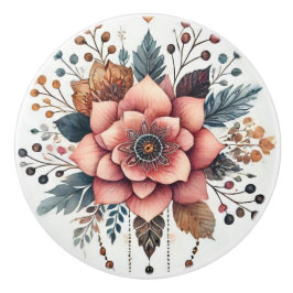 Blume und Federn Keramikknauf