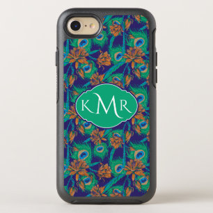 Blume und Federn   Monogramm OtterBox Symmetry iPhone 8/7 Hülle