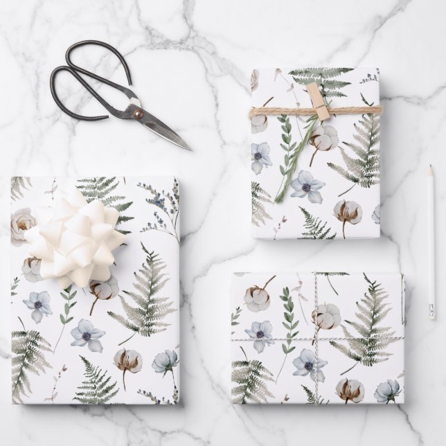 Blume und Fern Blätter Forest Floral Botanical (Vorderseite)