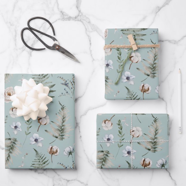 Blume und Fern Blätter Forest Floral Botanical (Vorderseite)