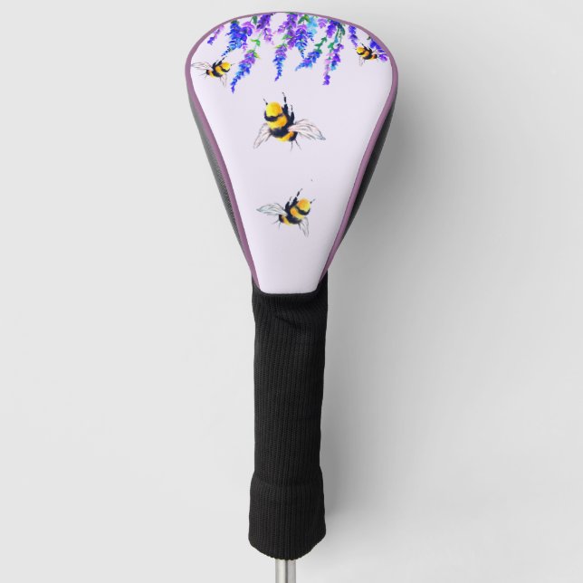 Blume und Flying Bees Golf Head Cover Headcover (Vorderseite)