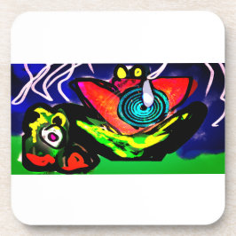 Blume und Frosch im Frühjahr Getränkeuntersetzer