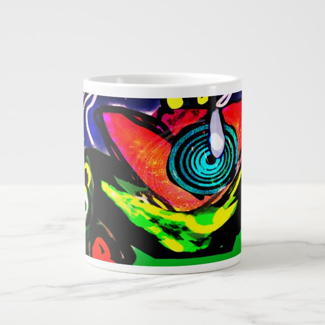 Blume und Frosch im Frühjahr Jumbo-Tasse (Vorderseite)