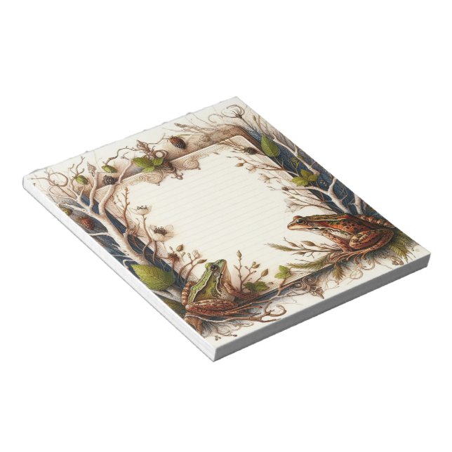 Blume und Frösche 2 Notizblock (angewinkelt)