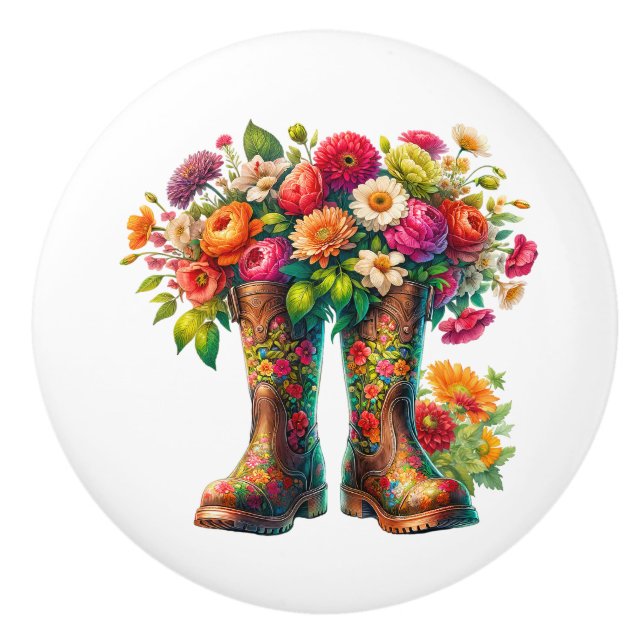 Blume und Garden Boots, Version 2 Keramikknauf (Vorderseite)