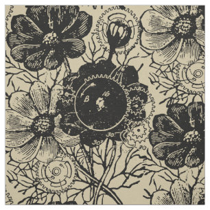 Blume und Geflügel Stoff