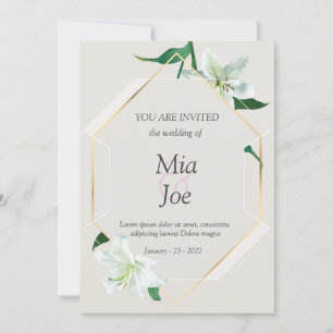 Blume und geometrische Hochzeitseinladung Save The Date