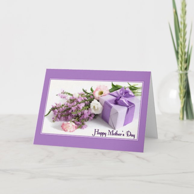 Blume und Geschenke Muttertag Karte (Vorderseite)
