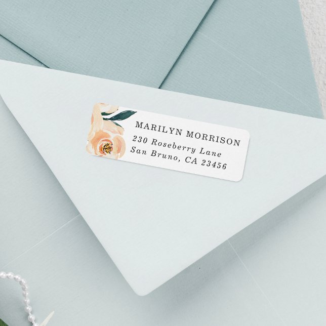 Blume und Gold Glitzer (Return Address Label Mock-up)