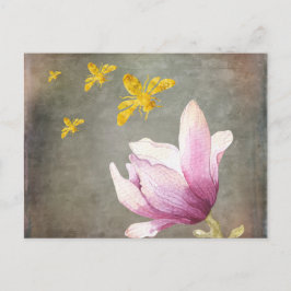 Blume und Goldbienen Postkarte