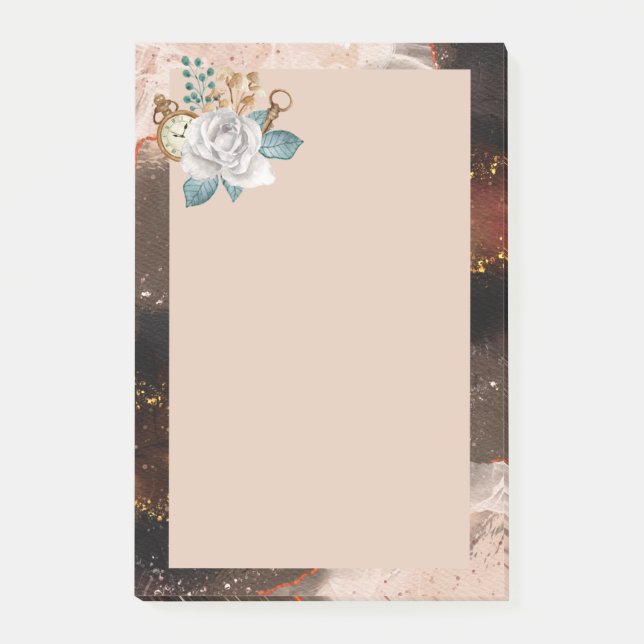 Blume und Granit Post-it Klebezettel (Vorderseite)