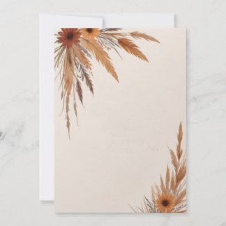 Blume und Gräser unbedruckt Einladung